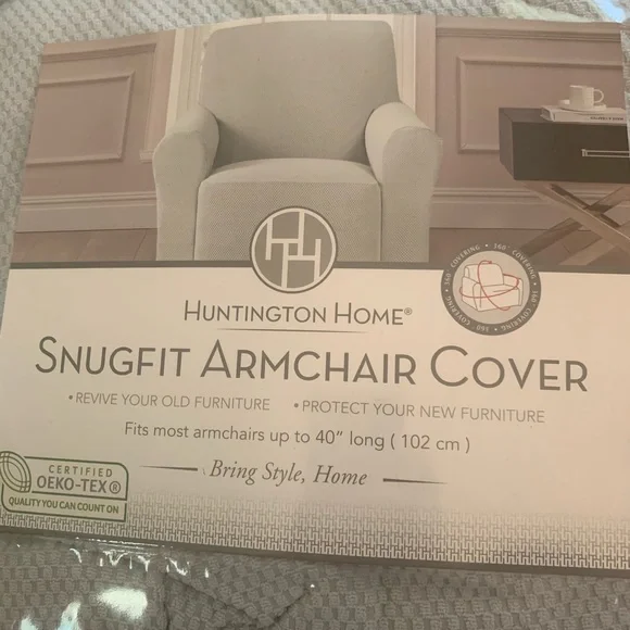 2 Light grey armchair covers from Huntington Home by Aldi